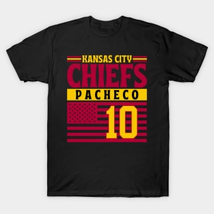 Kansas City Chiefs Pacheco 10 American Flag Football T-Shirt